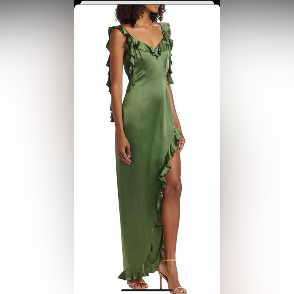 Amanda Uprichard Asymmetrical Green Dress